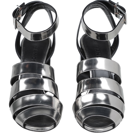 JIL SANDER Silver Strappy Heels 6.5 NIB and NWD! ➡️See description. - Picture 16 of 16